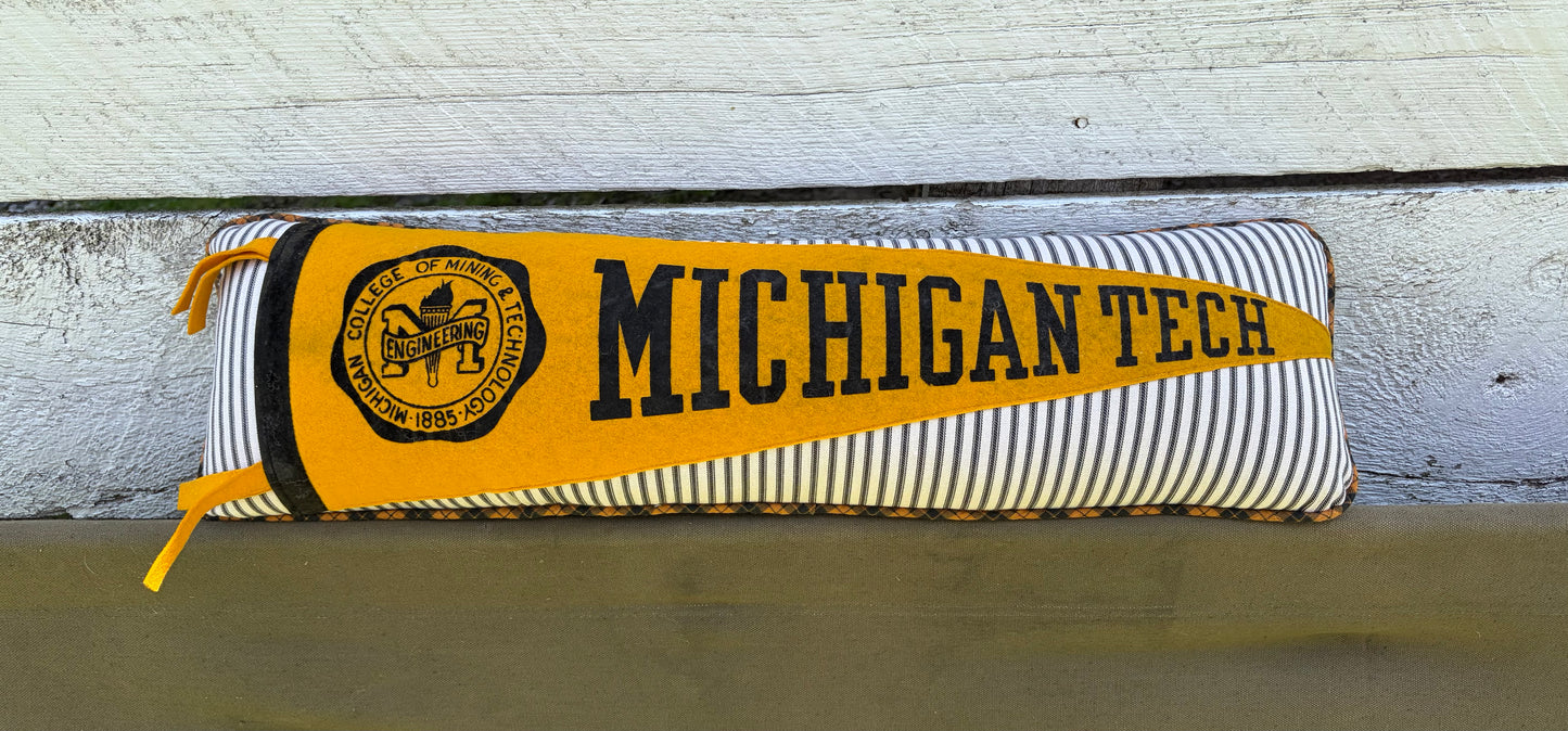Michigan Tech Vintage Pennant Pillow