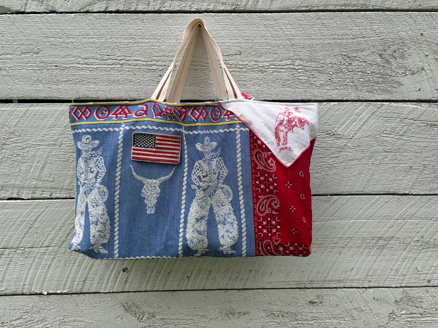 Western Vintage Fabric Tote