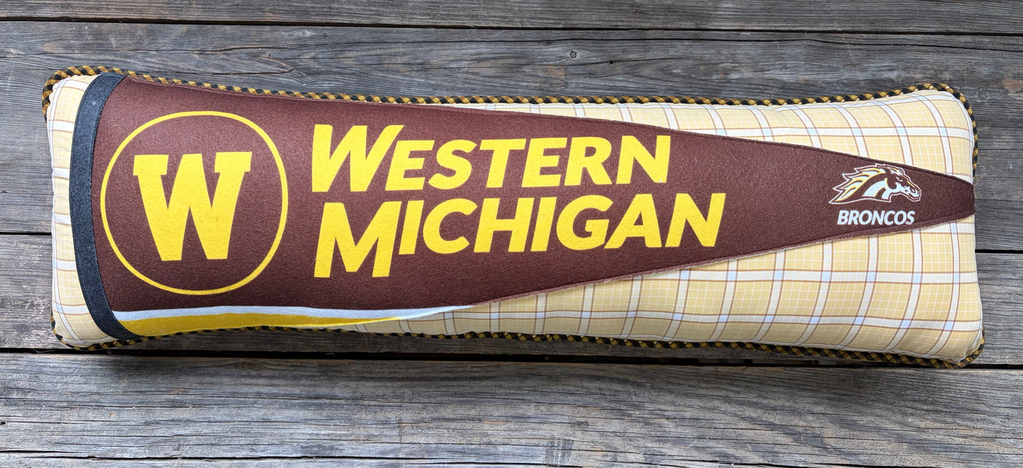 Western Michigan Pennant Pillow