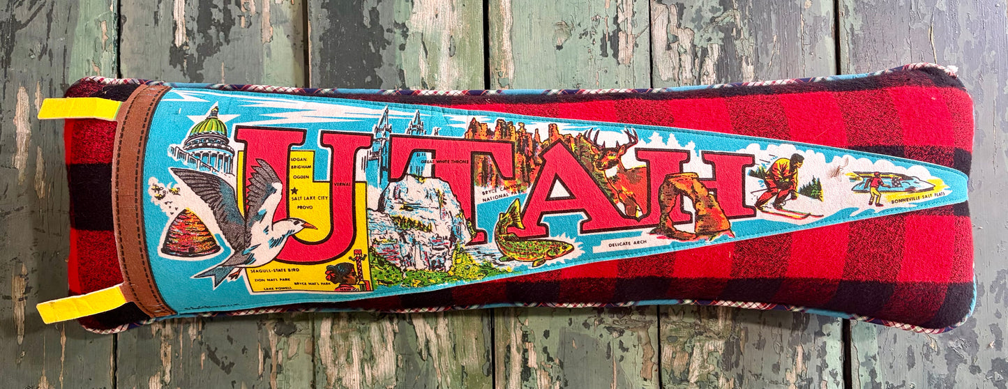 Utah Vintage Pennant Pillow