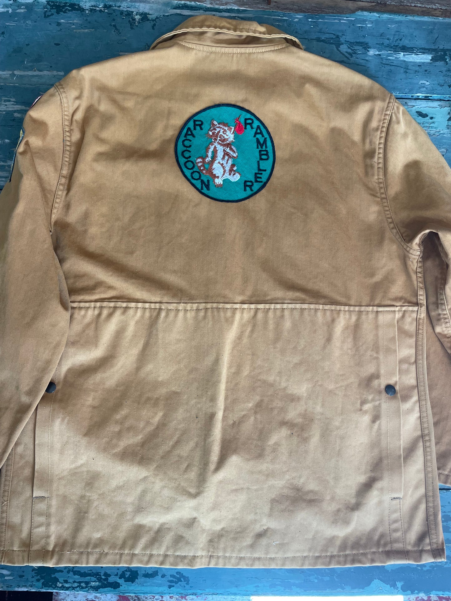 Canvas Hunting Jacket with Vintage Patches