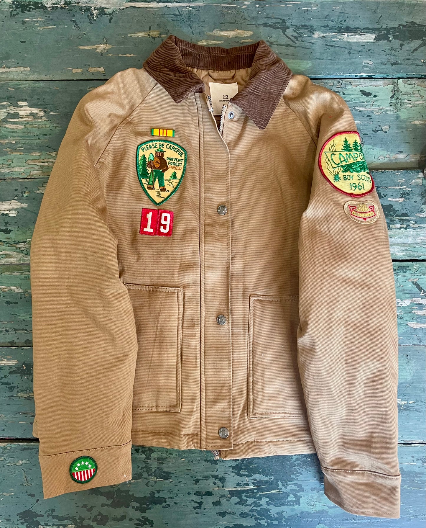 Field Jacket with Vintage Patches