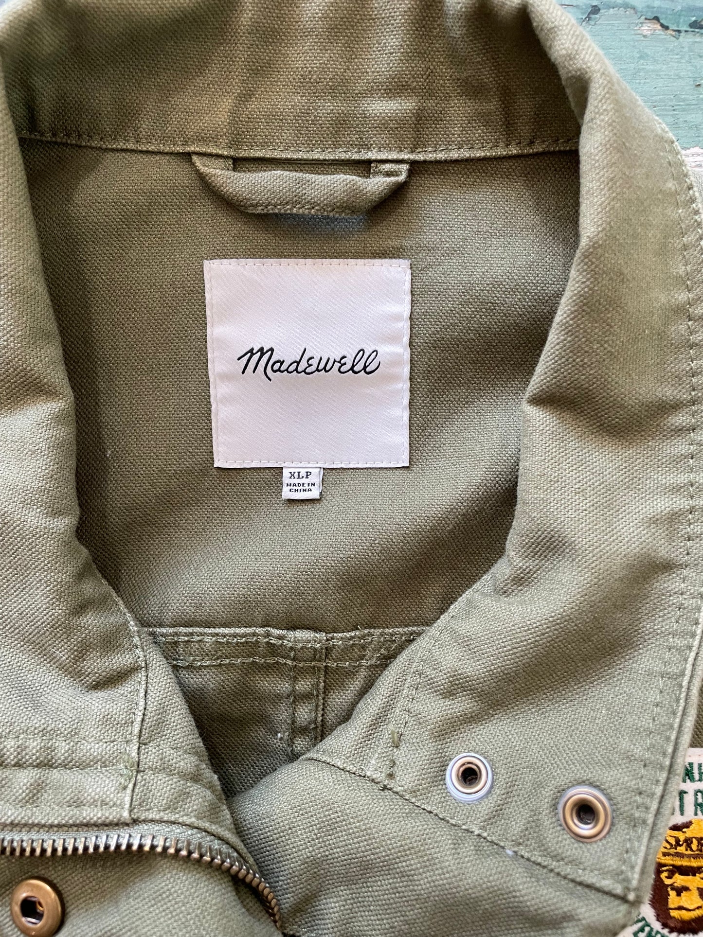 Army Green Cargo Jacket with Vintage Patches