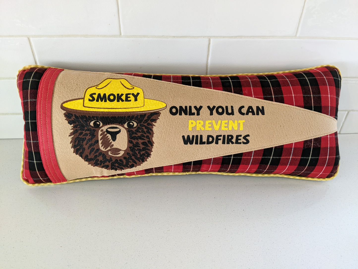 Smokey Bear Pennant Pillow