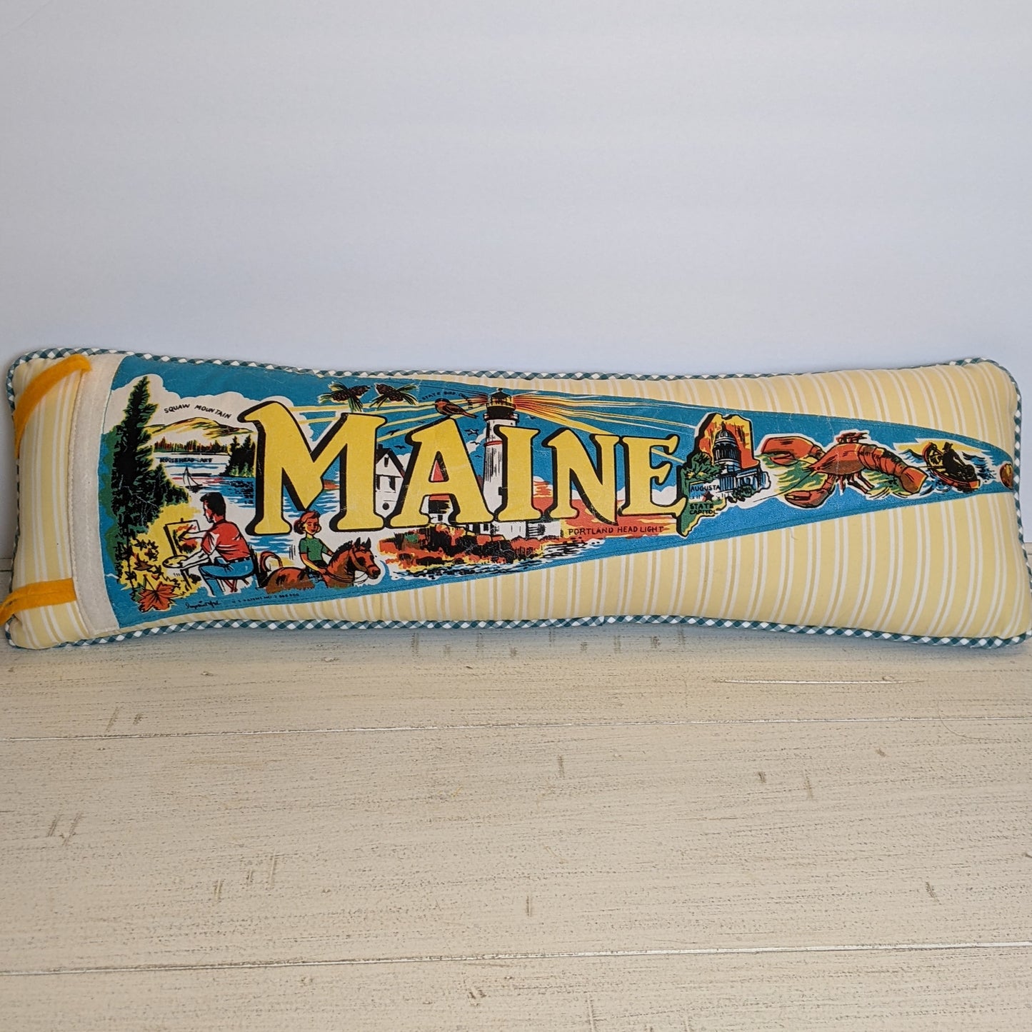 Maine Vintage Pennant Pillow