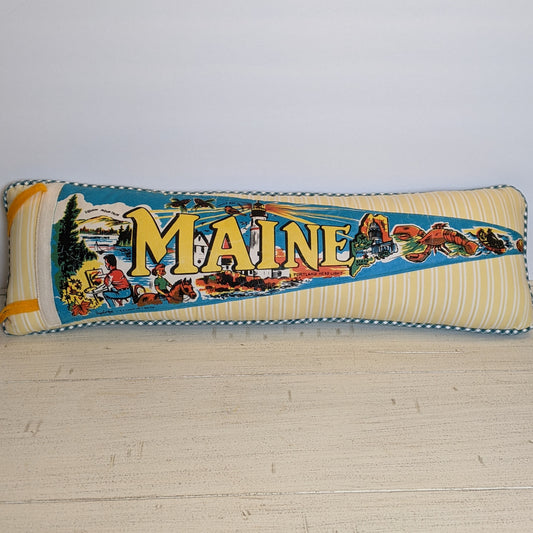 Maine Vintage Pennant Pillow