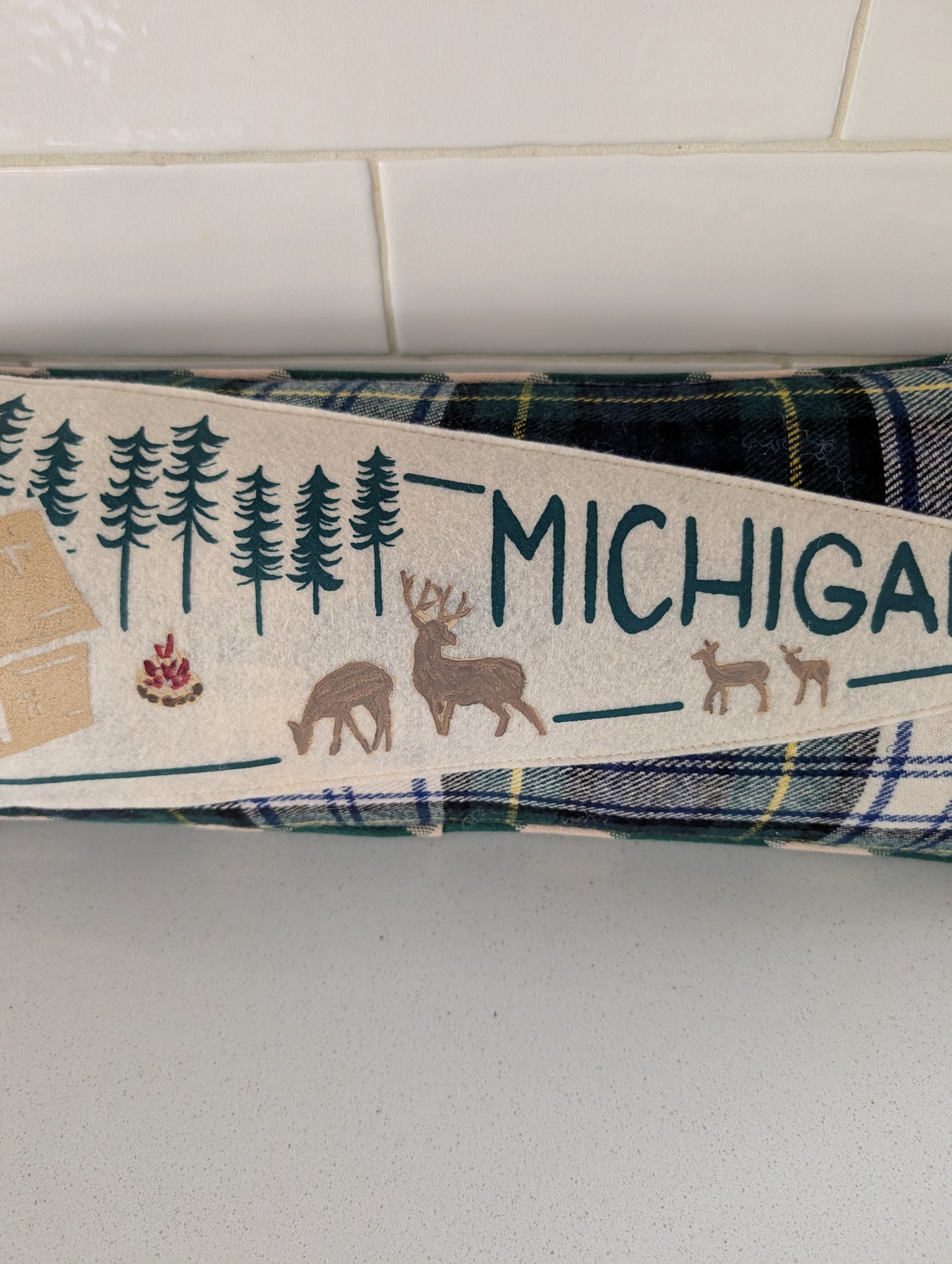 Michigan Cabin in the Woods Pennant Pillow