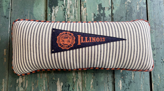University of Illinois Vintage Pennant Pillow