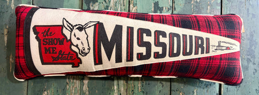Missouri Vintage Pennant Pillow