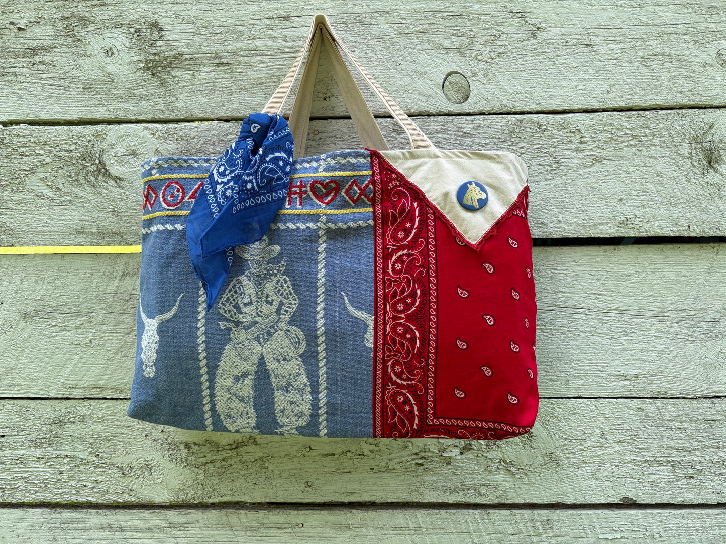 Western Vintage Fabric Tote