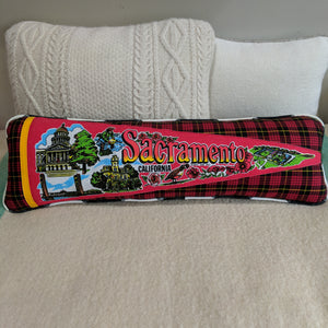 Sacramento California vintage pennant pillow