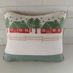 Christmas cabin vintage fabric pillow