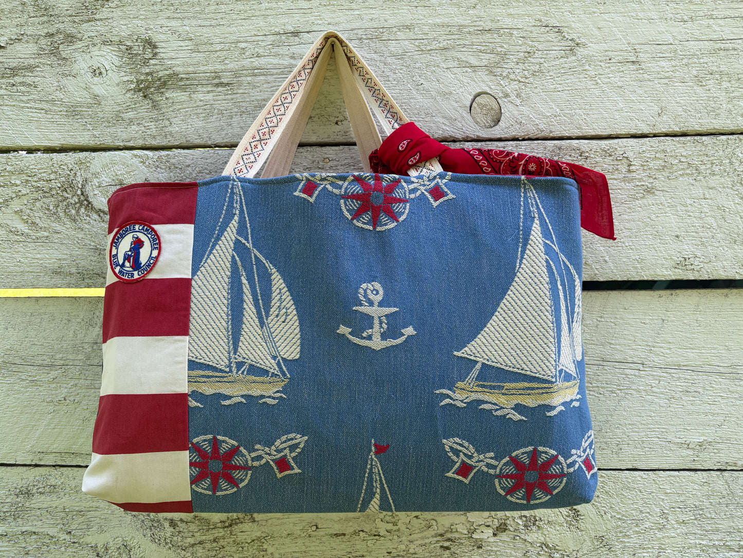 Nautical Vintage Fabric Tote