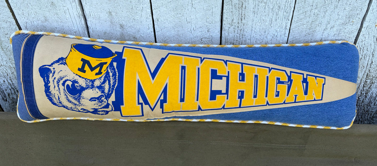 University of Michigan Vintage Pennant Pillow