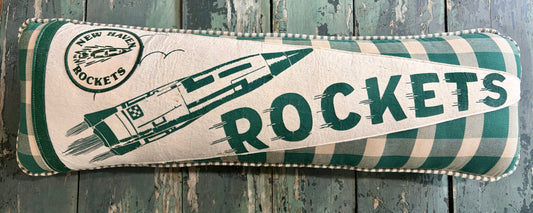 Rockets Vintage Pennant Pillow