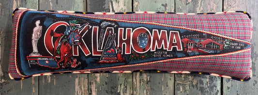 Oklahoma Vintage Pennant Pillow