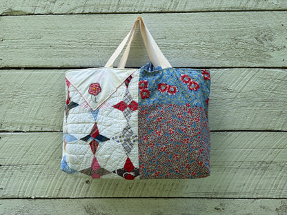 Quilt and Flour Sack Vintage Fabric Tote