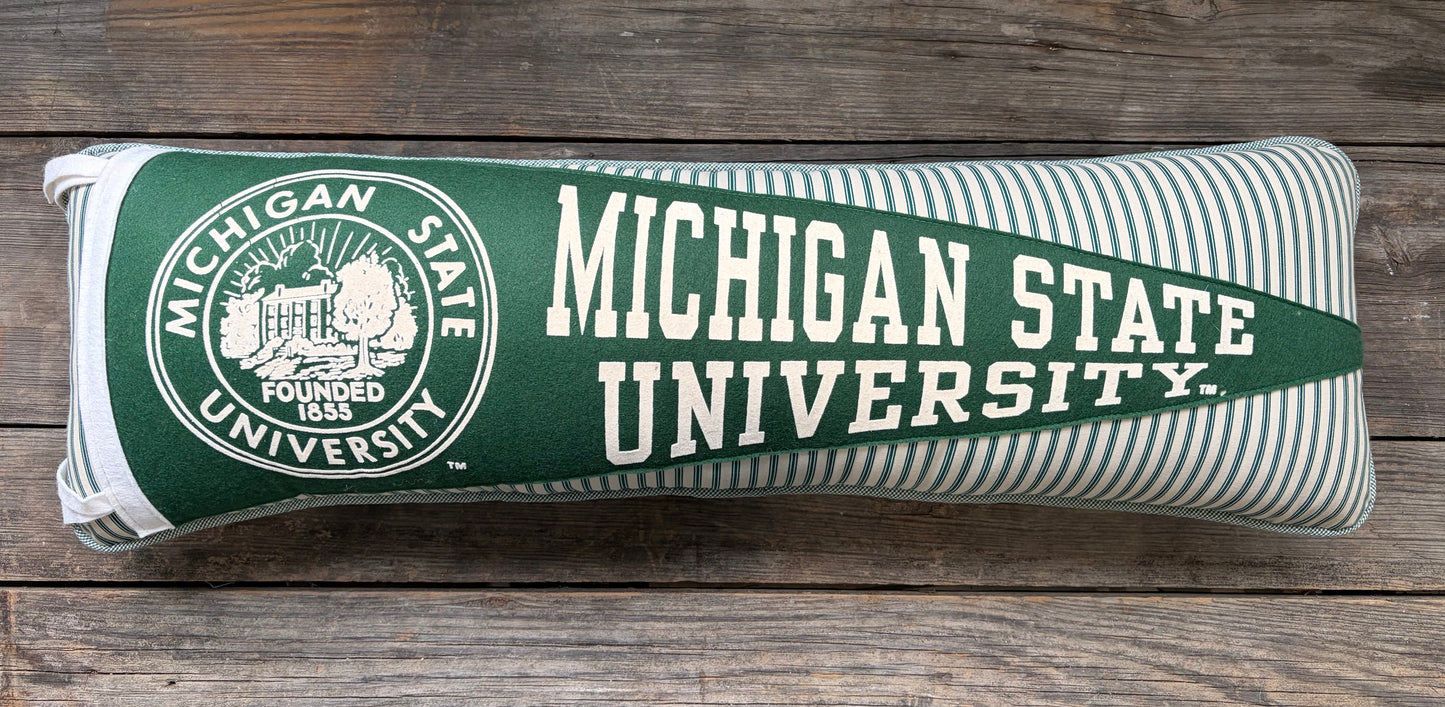Michigan State University Vintage Pennant Pillow