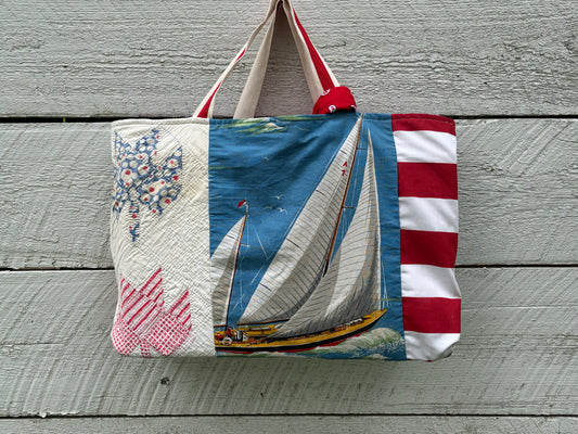 Nautical Vintage Fabric Tote