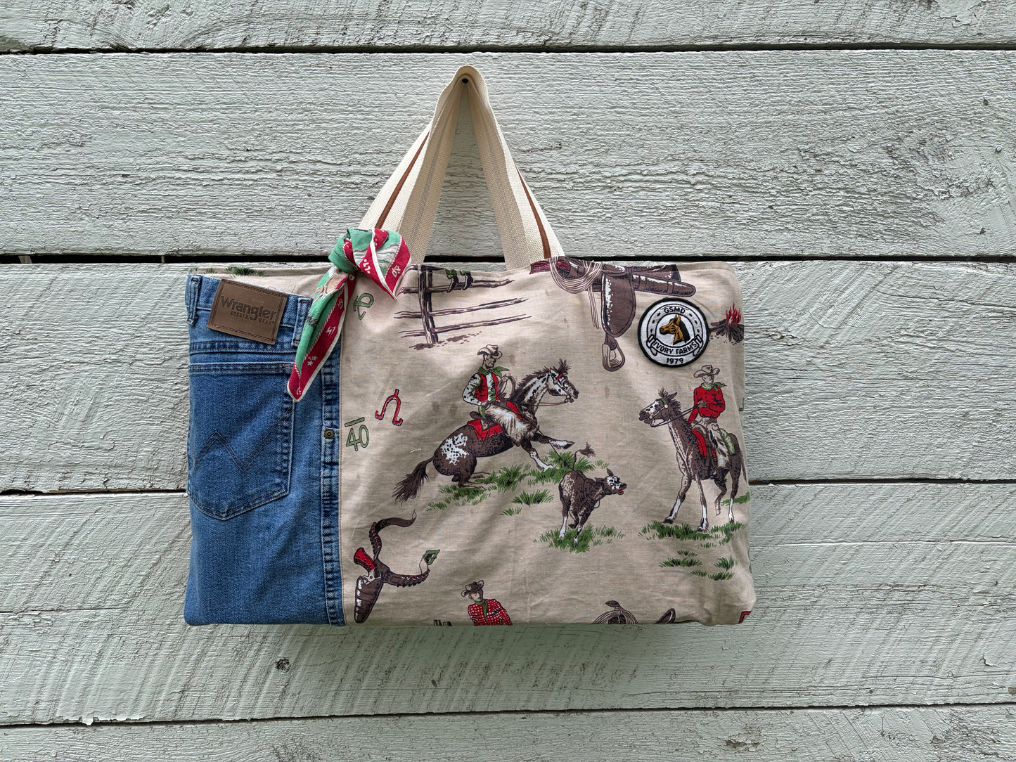 Western Vintage Fabric Tote