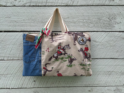 Western Vintage Fabric Tote