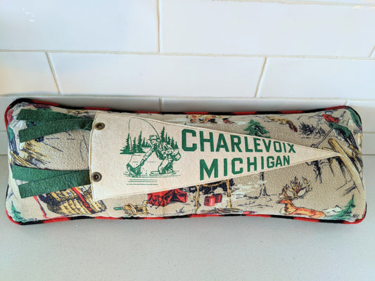 Charlevoix Vintage Pennant Pillow