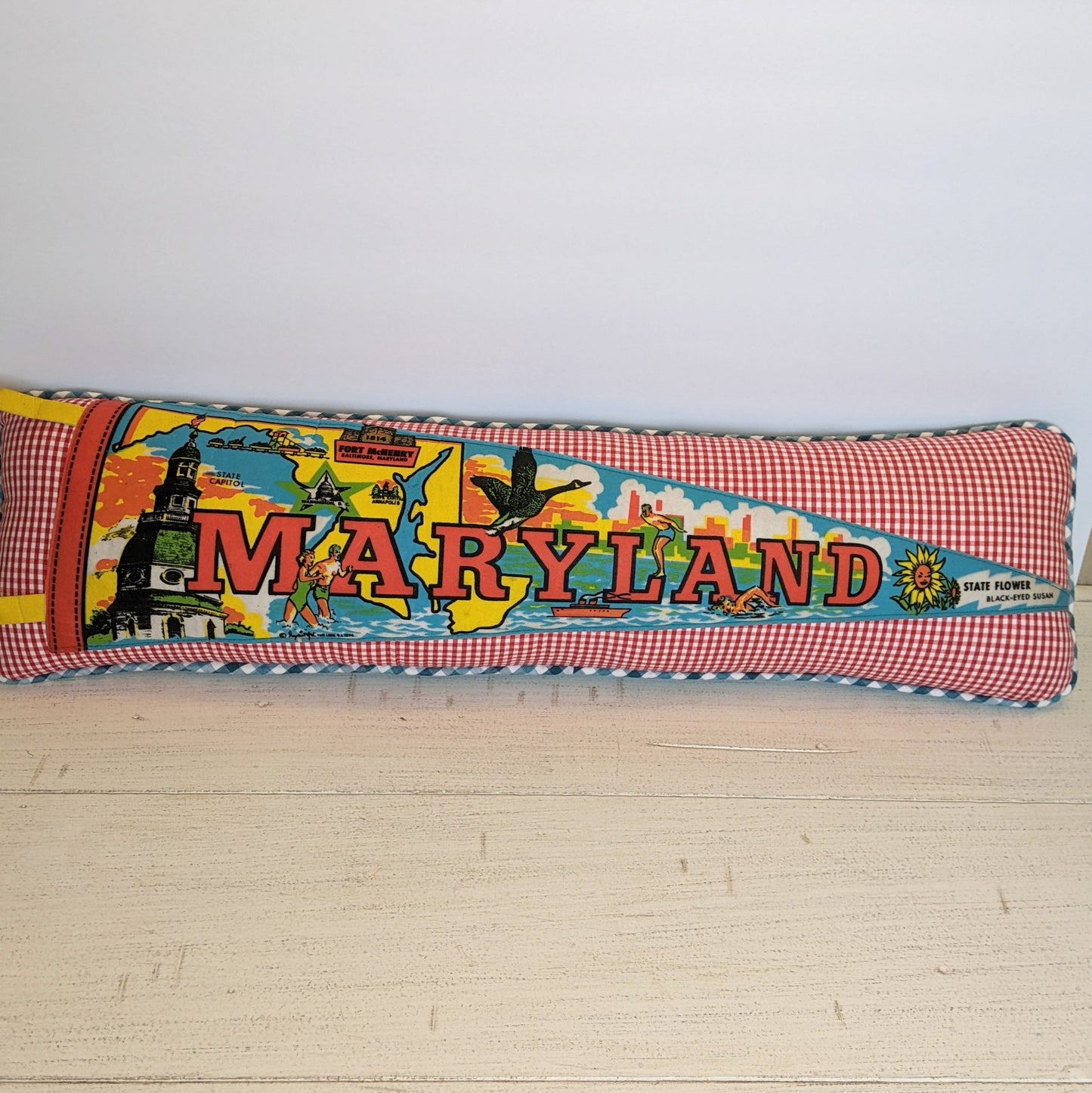 Maryland Vintage Pennant Pillow