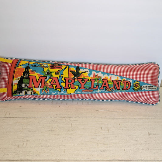 Maryland Vintage Pennant Pillow