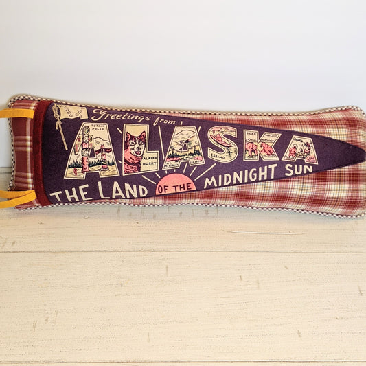 Alaska vintage pennant pillow