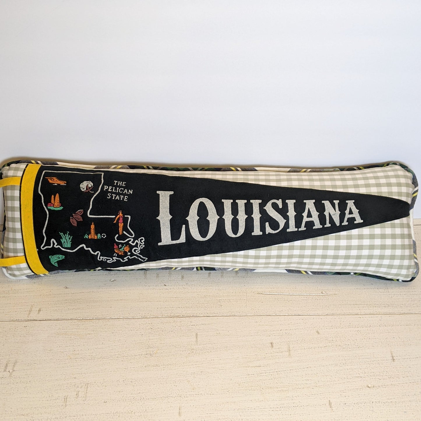 Louisiana Vintage Pennant Pillow