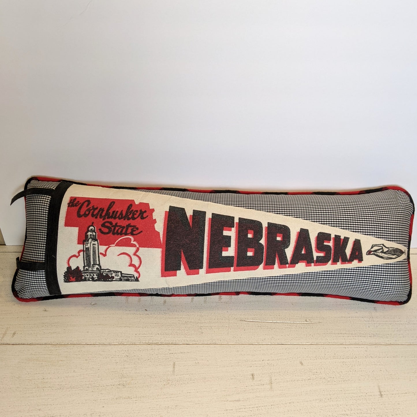 Nebraska Vintage Pennant Pillow