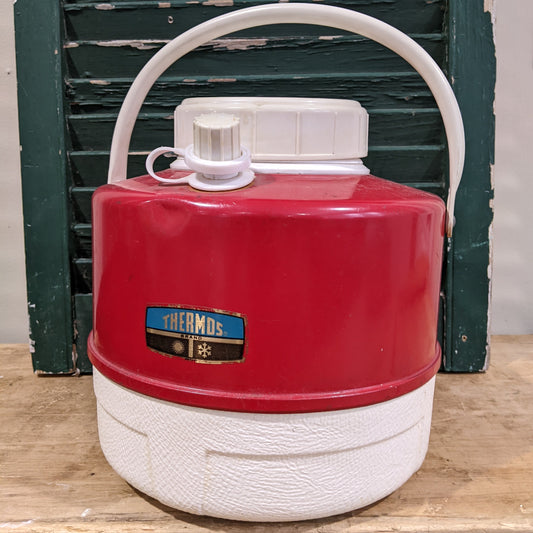 Thermos red vintage jug