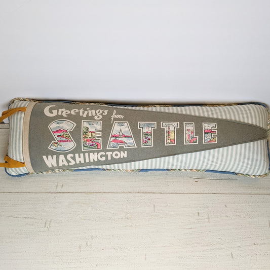 Seattle Washington Vintage Pennant Pillow