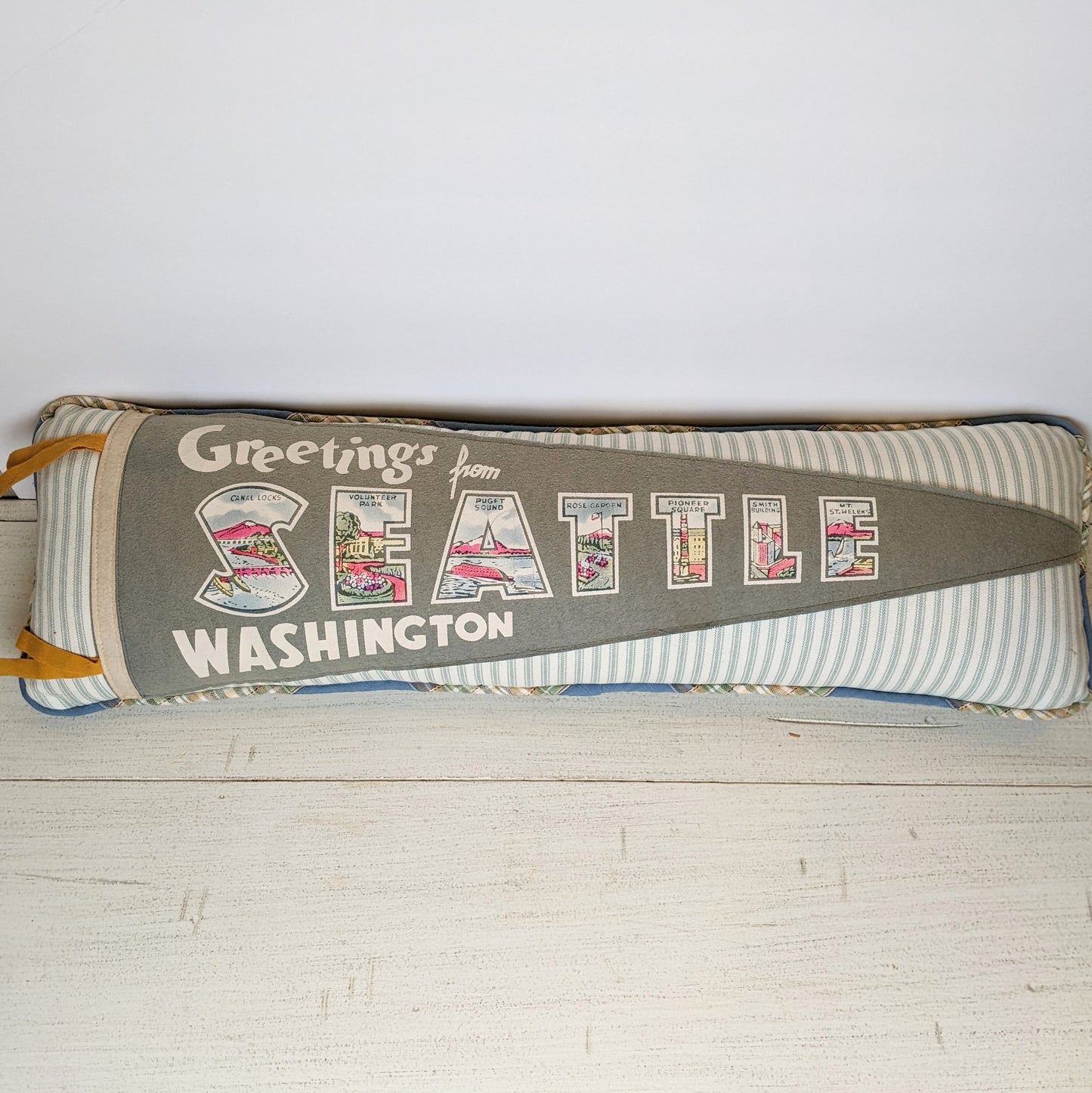 Seattle Washington Vintage Pennant Pillow