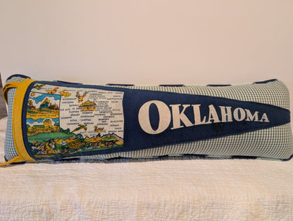 Oklahoma Vintage Pennant Pillow