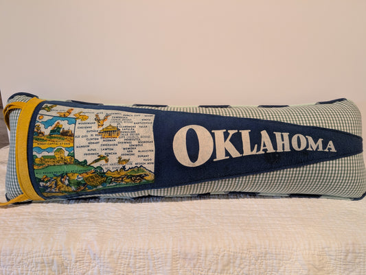 Oklahoma Vintage Pennant Pillow