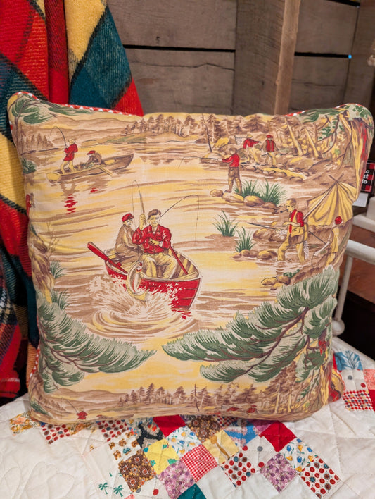 Camp Fabric Pillow vintage