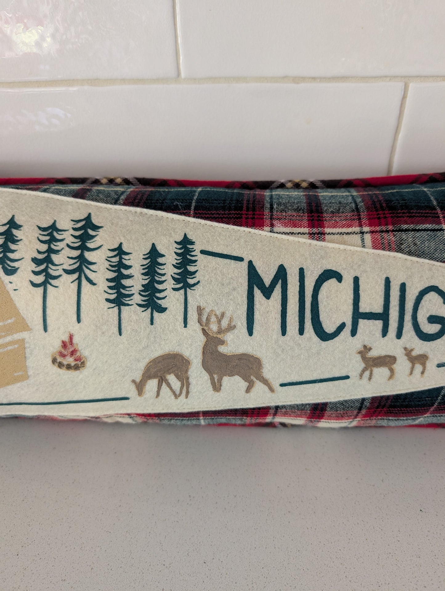 Michigan Cabin in the Woods Pennant Pillow