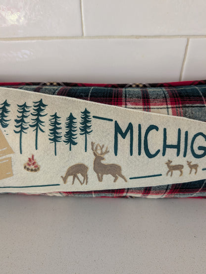 Michigan Cabin in the Woods Pennant Pillow