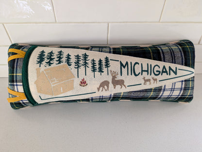 Michigan Cabin in the Woods Pennant Pillow