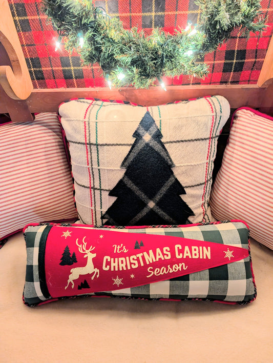 Christmas Cabin Pennant Pillow