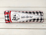 Let's Go Out Pennant pillow, Black and White