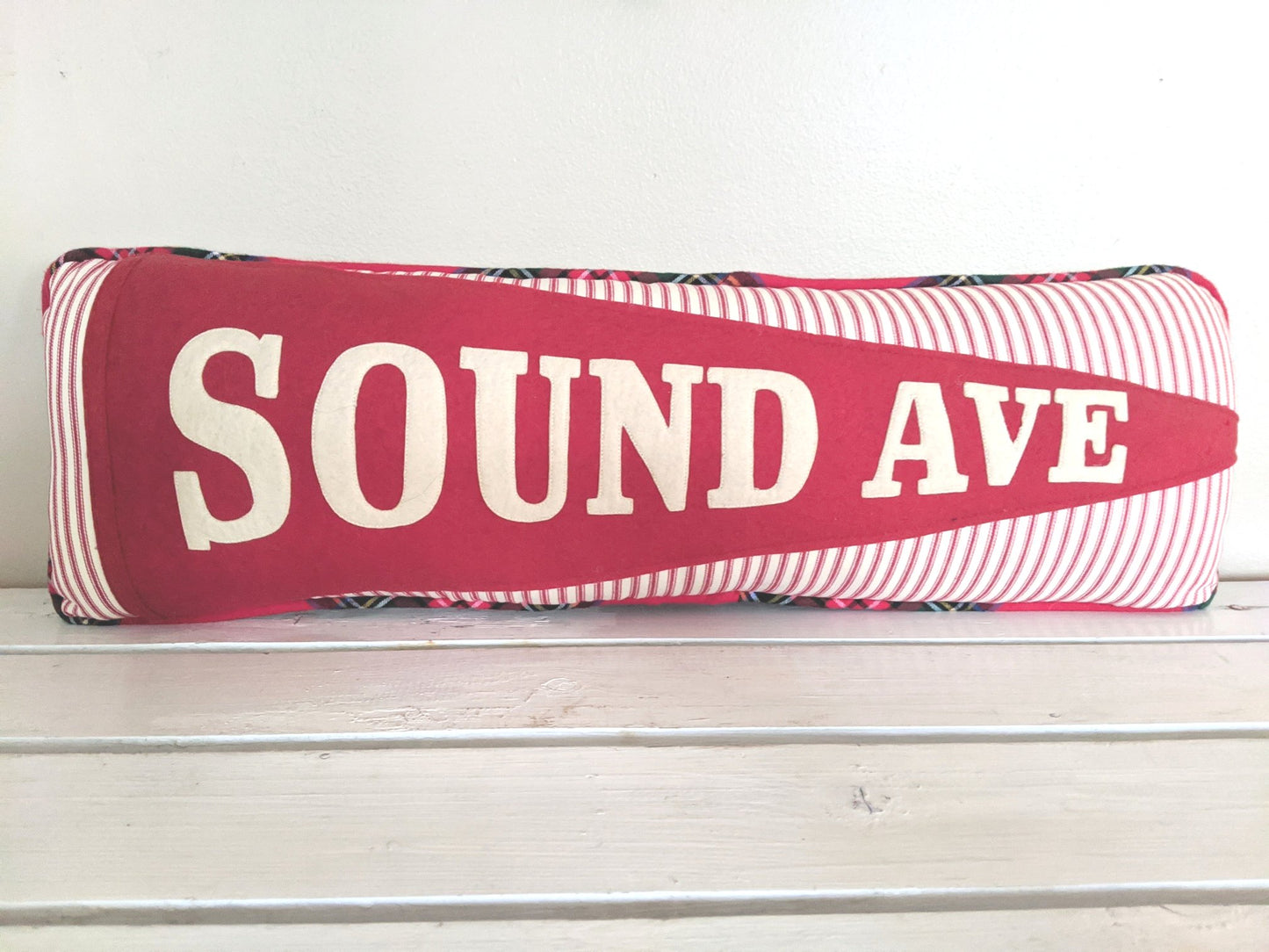 Sound Ave. vintage pennant pillow