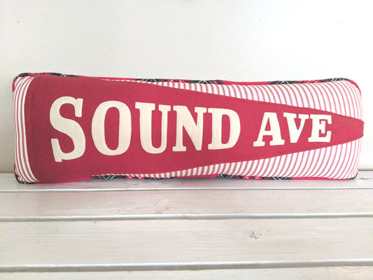 Sound Ave. vintage pennant pillow