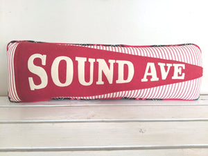 Sound Ave. vintage pennant pillow