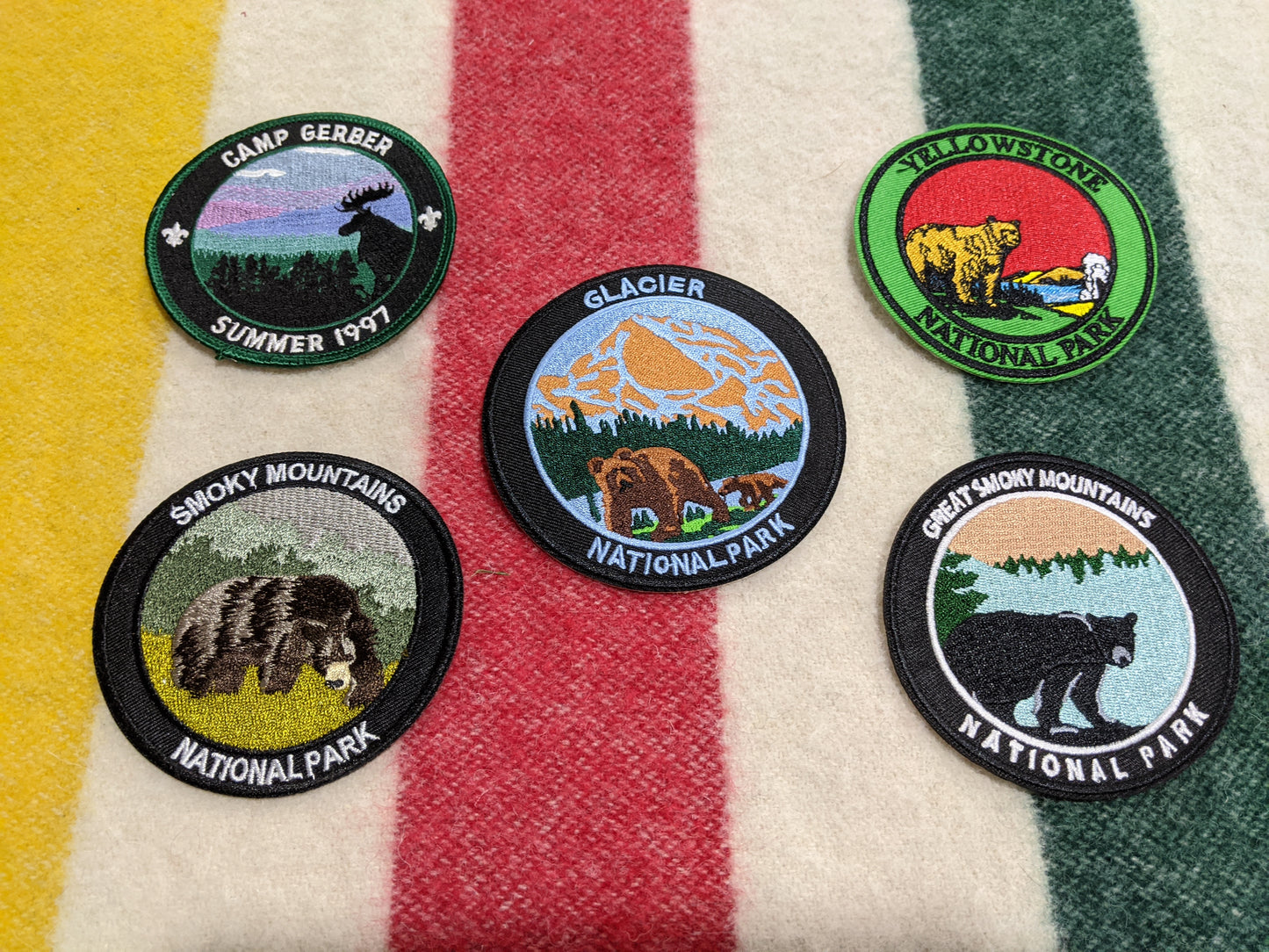 Camp vintage blanket pillow