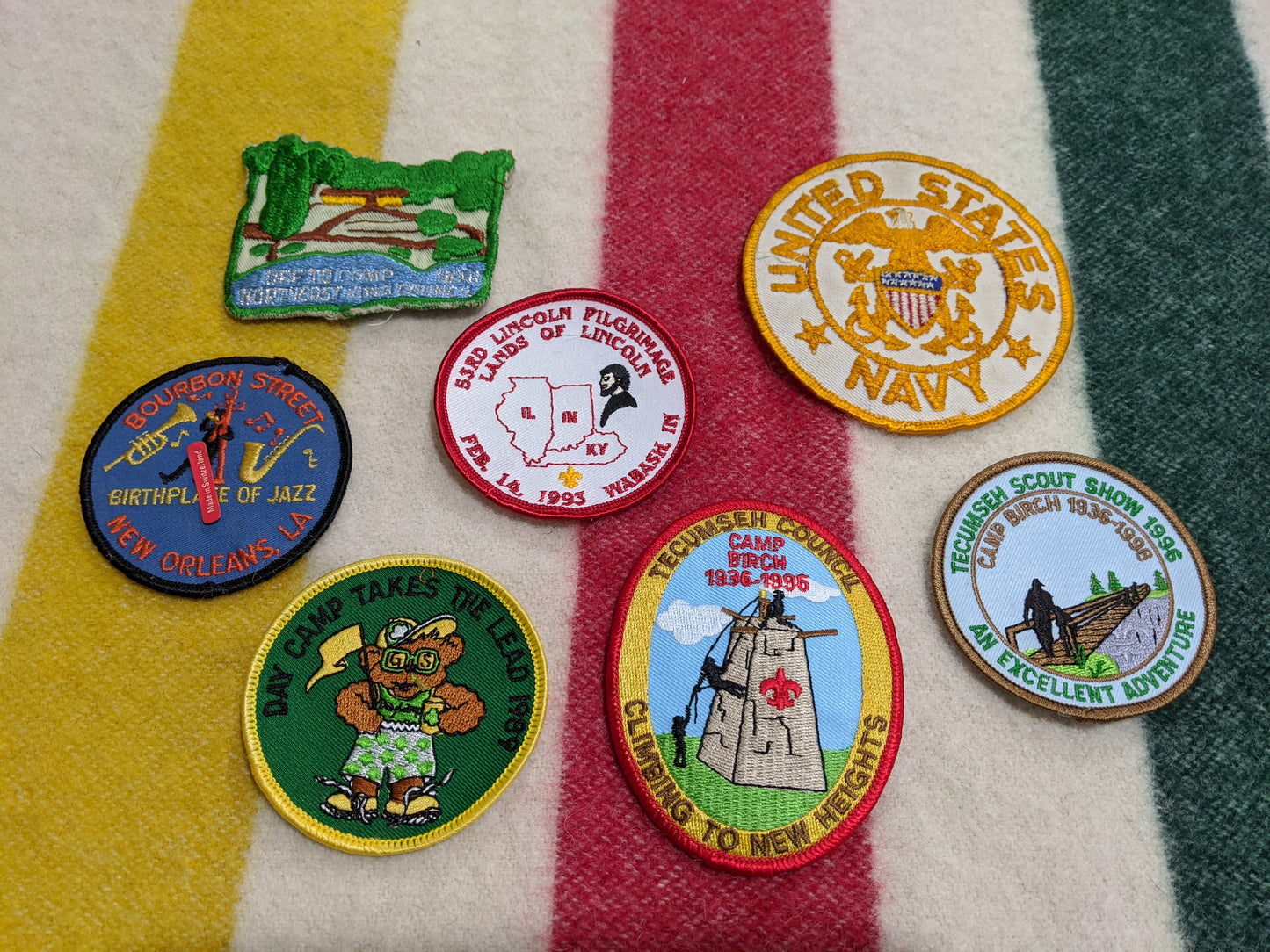 Camp vintage blanket pillow