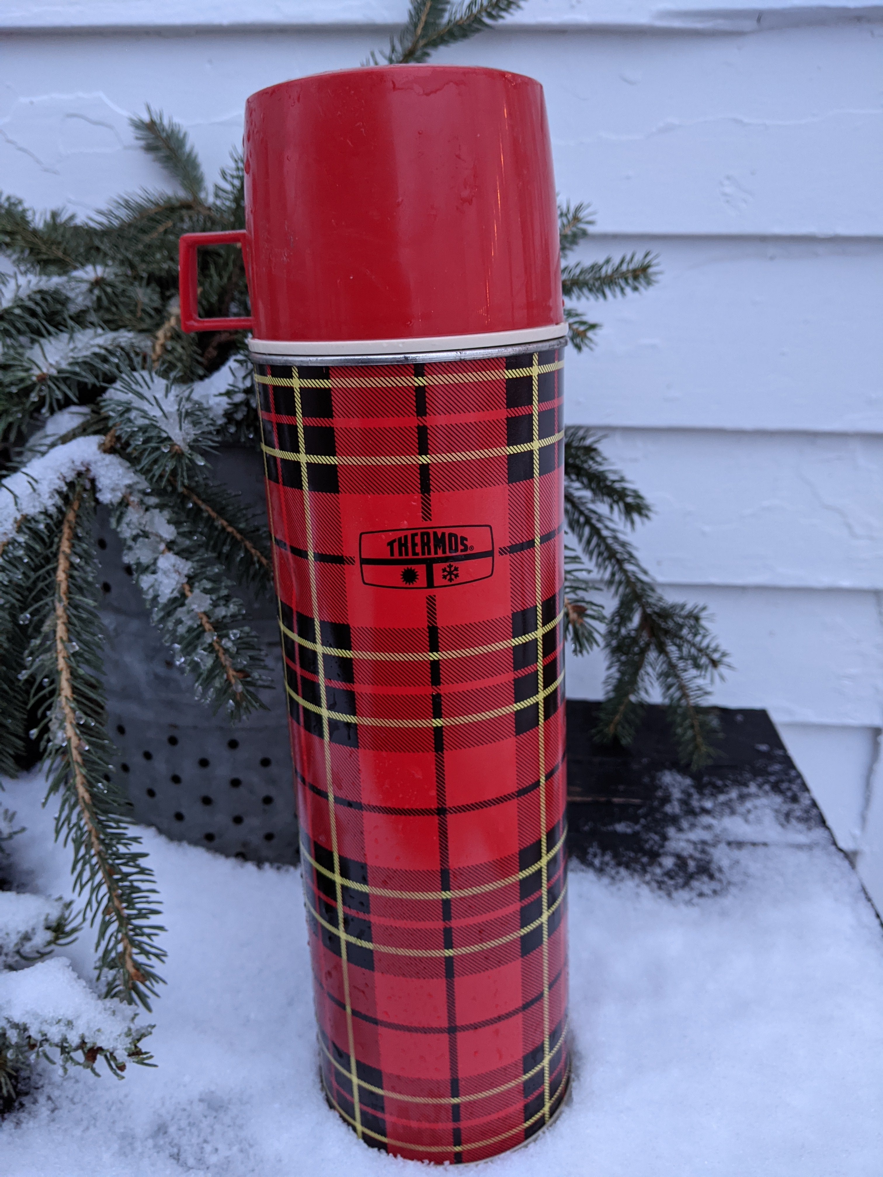 Vintage plaid thermos brand thermos