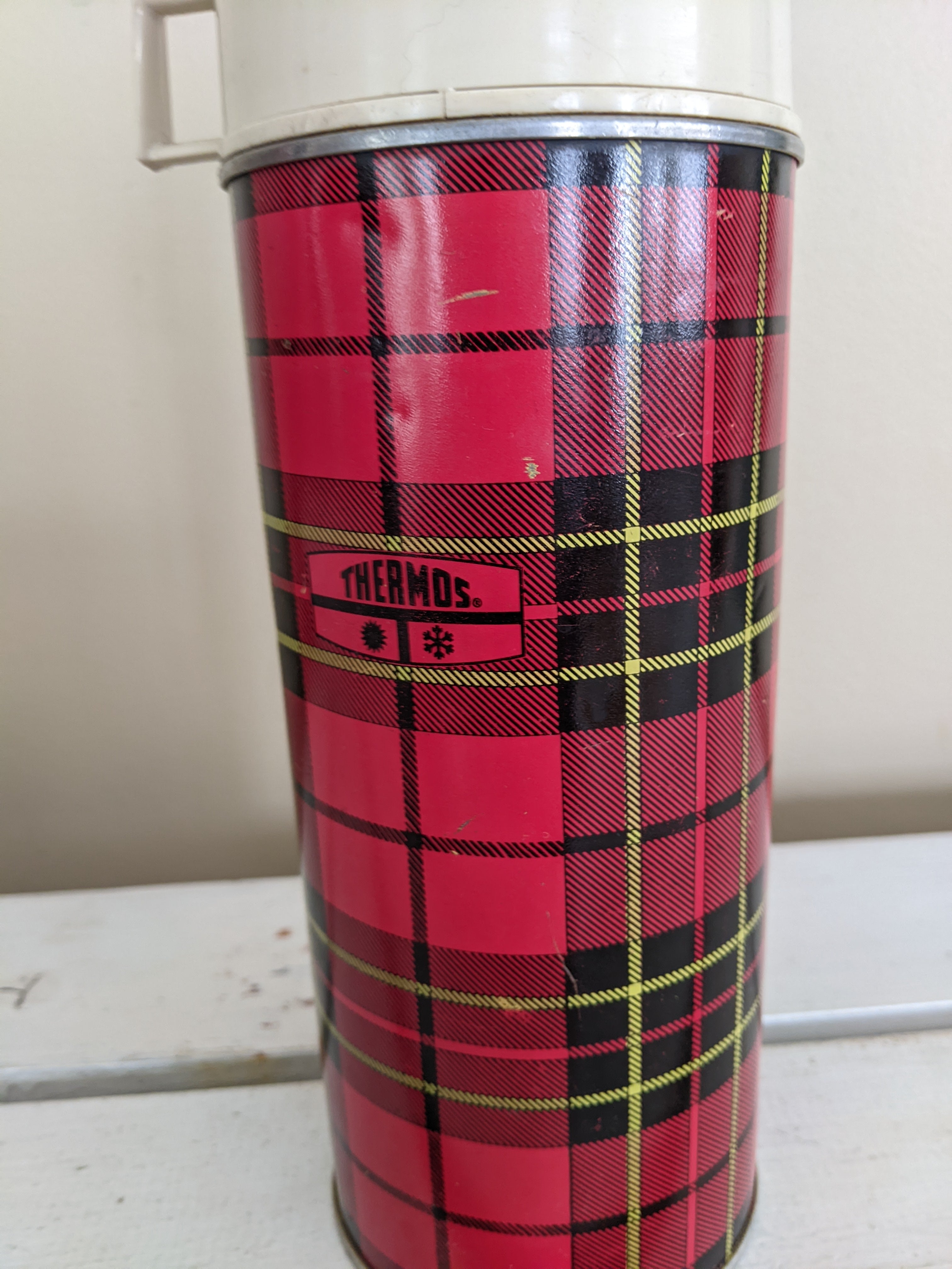 YOU PICK / Vintage Thermos / Vintage Red Plaid Thermos / Vintage Blue  Thermos / Vintage Barkcloth Thermos Cover / Vintage Brown Thermos 