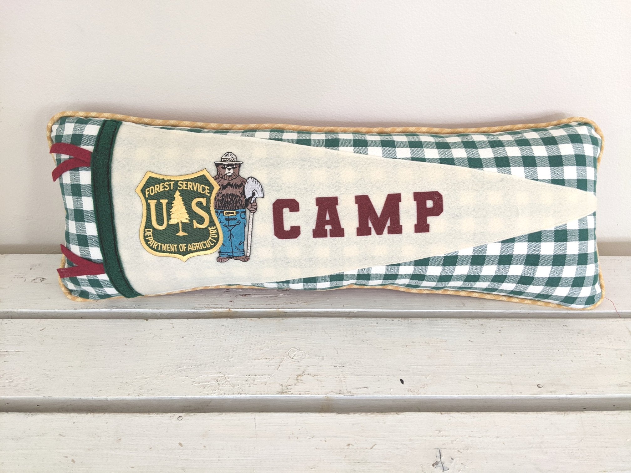 Camp Smokey Bear pillow